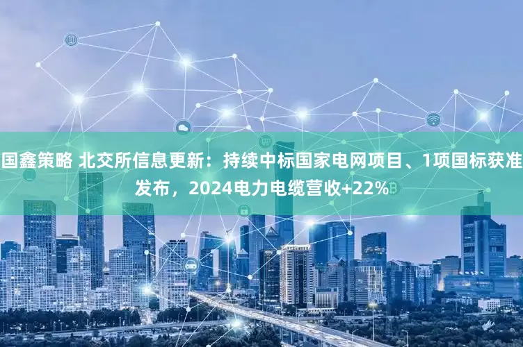 国鑫策略 北交所信息更新：持续中标国家电网项目、1项国标获准发布，2024电力电缆营收+22%