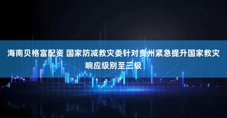 海南贝格富配资 国家防减救灾委针对贵州紧急提升国家救灾响应级别至三级